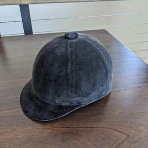 Vintage Black Velvet Equestrian Riding Helmet Hat